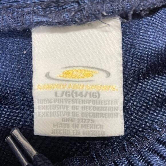 Navy White Athletic Gym Shorts activewear boys Size 14 - Picture 4 of 6